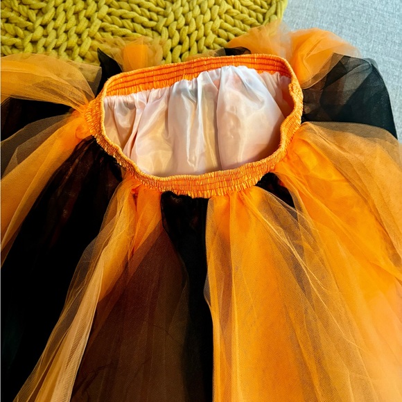 Women's Tutu Tulle Petticoat Ballet Bubble Skirts Short Fluffy, Orange/Black OS - Picture 9 of 11